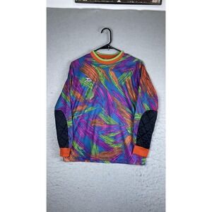 Vintage Score Jersey Youth Large Multicolor Long Sleeve Padded Goalie Soccer 90s